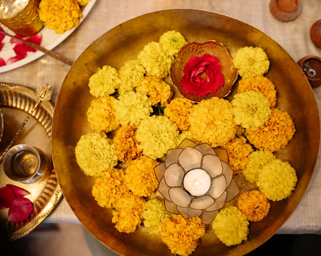 Marigold table decor